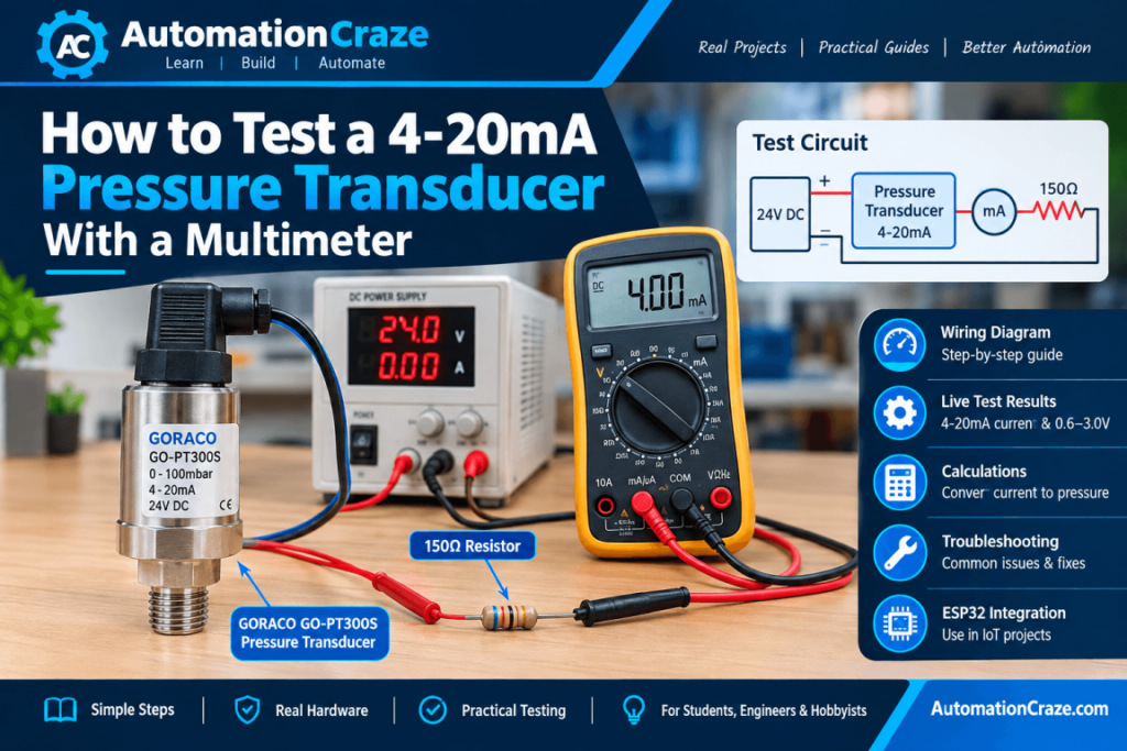 Testing a 4-20mA pressure transducer with a multimeter
